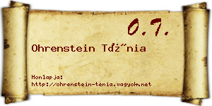 Ohrenstein Ténia névjegykártya